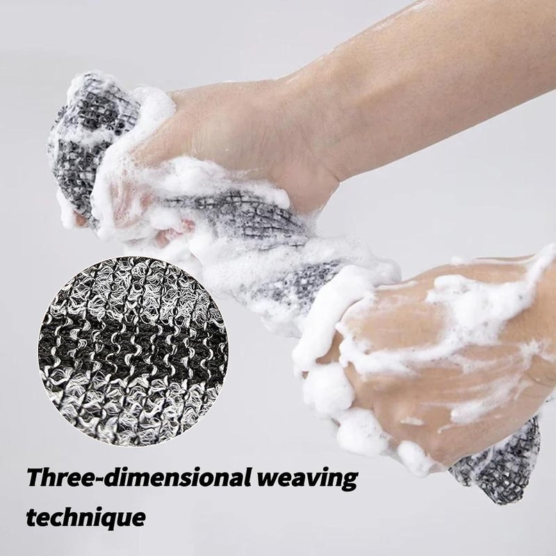Blissal Exfoliating Shower Towel, 2-in-1 Exfoliating Towel, Premium Scrub Wash Cloth for Body Face, Blissal exfoliatings Towels-Body Scrubber with 2 Sides for All Skin Types (Black)