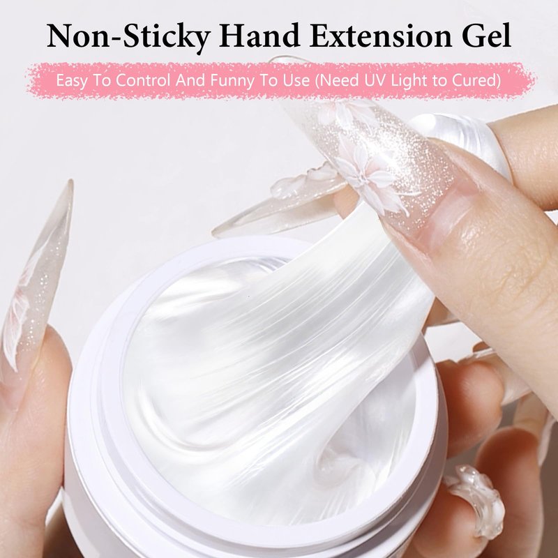 EBANKU 3D Sculpting Gel for Nail Art, 15g White Pearl Solid Builder Nail Gel Non-Sticky Hard for Carving Molding Nail Extension with Silicone Mold, Pen, Soak Off UV/LED Nail Art Salon Home DIY