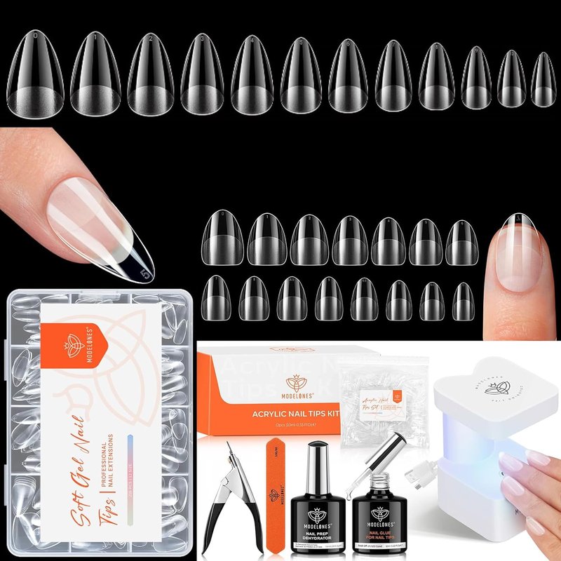 Short Almond Nail Tips - Gel Nail Kit for Perfect Manicure | Easy Application