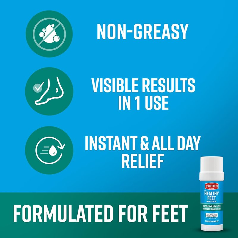 O'Keeffe's Healthy Feet Intensive Healing Balm - Instant Relief for Extremely Dry, Cracked Heels | 2.2oz Stick