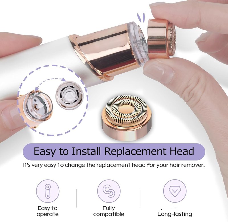 Gen 2 Replacement Heads for Flawless Facial Hair Remover, Shaver Pro Replacement Blades Heads Compatible with Finishing Touch Flawless Hair Removal for Woman Face,As Seen on TV.(6 Pack)