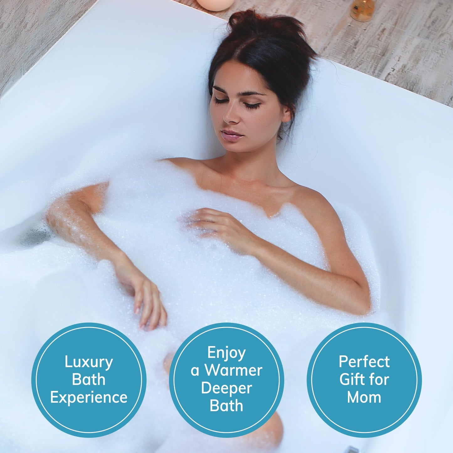 Mindful Design | Overflow Drain Cover for Tub | Best Gifts for Mom, Spa & Bath Accessories | Drain Block, Water Stopper Plug | Bath Essentials for Women | 4" Diameter, Clear