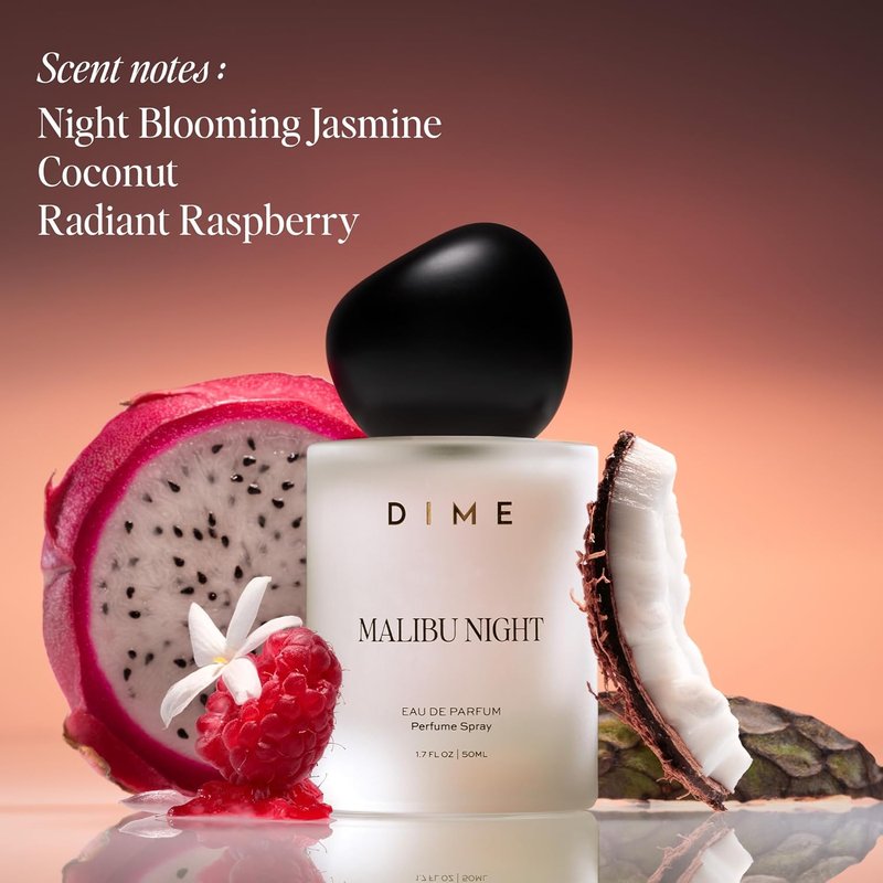 DIME Beauty Malibu Night Perfume - Light Floral Musk, Hypoallergenic Eau de Toilette, 1.7 oz / 50 ml