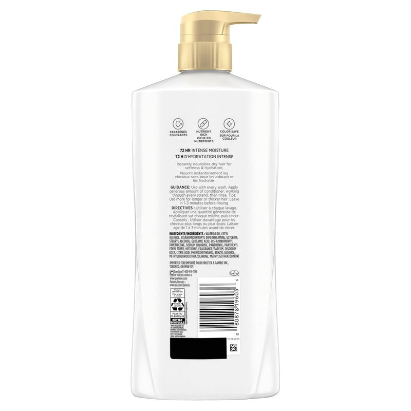 Pantene Conditioner, Daily Moisture Renewal - Pro-V Nutrients for Dry, Color-Treated, Straight to Curly Hair, 72-Hour Hydration & Softness, 25.1 Oz Each, 2-Pack + Miracle Rescue Shot (0.5 Oz)