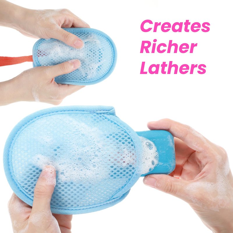 4 Pcs Mesh Soap Bag, Exfoliating Soap Pouch, Soaps Loofah Pouch for Women and Men, Bar Soaps Scrubber Pouches for Shower Bathing Accessories (Blue, Pink, Green, Khaki)
