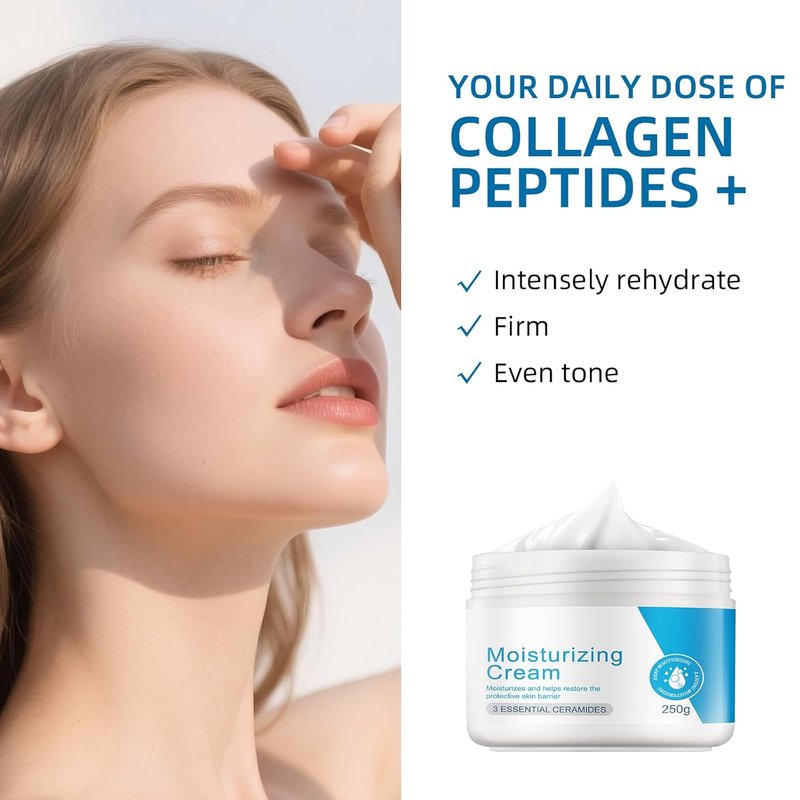 Moisturizing Cream - Hydrating Body & Face Moisturizer with Hyaluronic Acid & Ceramides | Oil-Free, Fragrance-Free, Non-Comedogenic