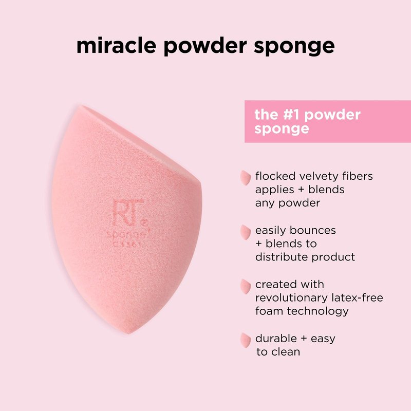 Real Techniques Ultimate Makeup Sponge Trio, Makeup Blending Sponges, For Liquid, Cream, & Powder Products, Powder & Foundation Sponges, Mini Makeup Sponge, Latex-Free Foam, Travel-Friendly, 3 Count