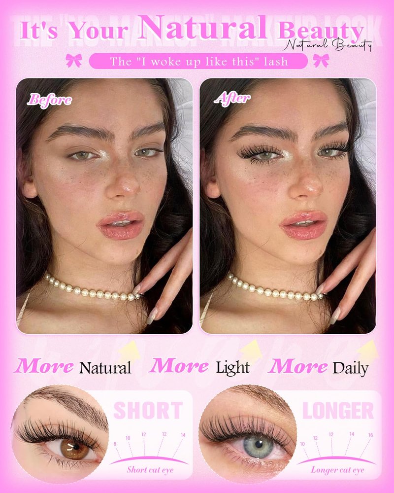 Natural Lash Clusters - Venus Wispy Eyelash Extensions | Invisible Thin Band, 8-16mm DIY Individual Lashes for a Natural Look