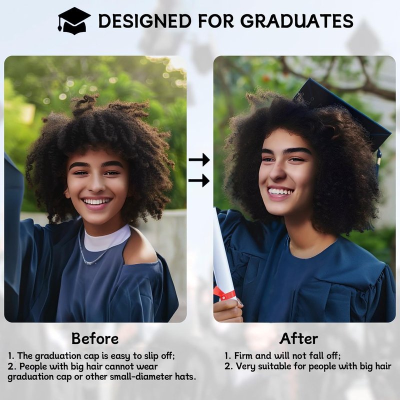 Achenyu Graduation Cap Headband, Grad Cap Headband, Firm Anti-Fall Hairband for Graduation, Hat Accessories for Graduates (1 Pcs, Circle)