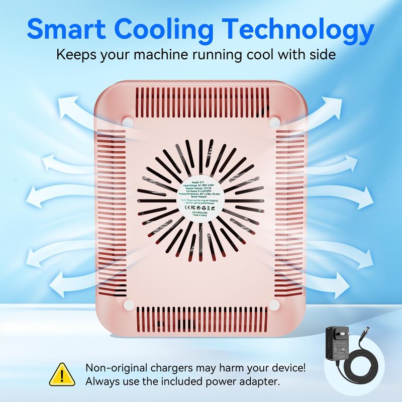 Makartt Nail Dust Collector - Professional Powerful Suction Larina Vacuum Fan Dust Cleaner with LED Display, Adjustable Speed, Reusable Filter for Acrylic Nails Polishing Manicure Salon Home Pink