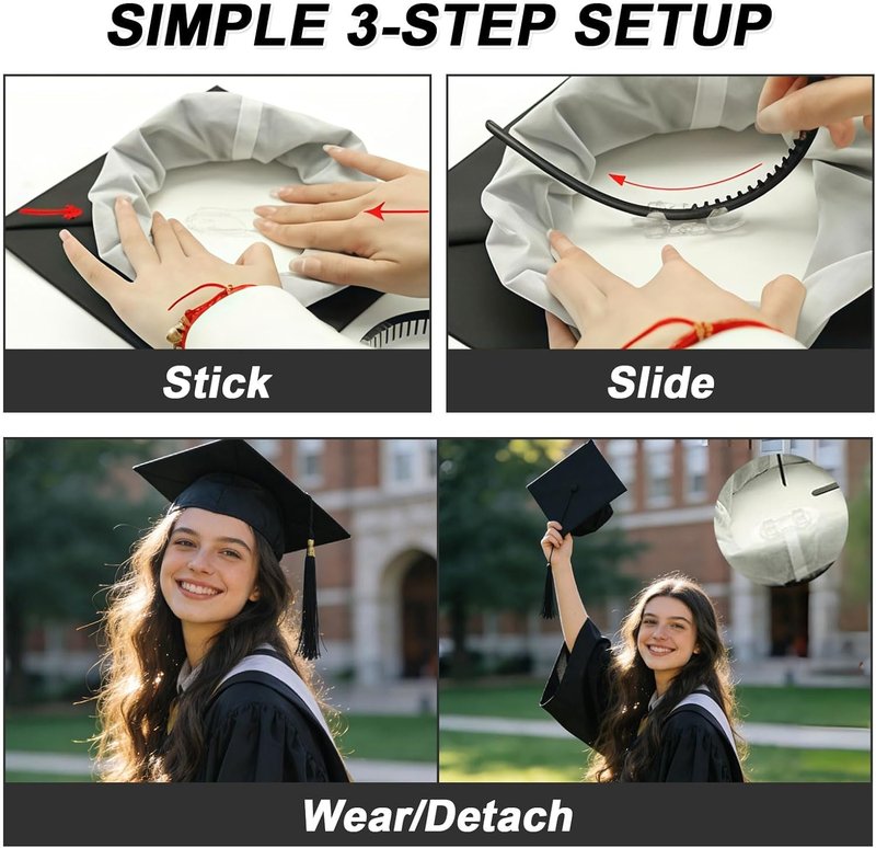 Graduation Cap Headband Insert - Comfortable & Stylish Grad Cap Accessory | Perfect for Celebrations