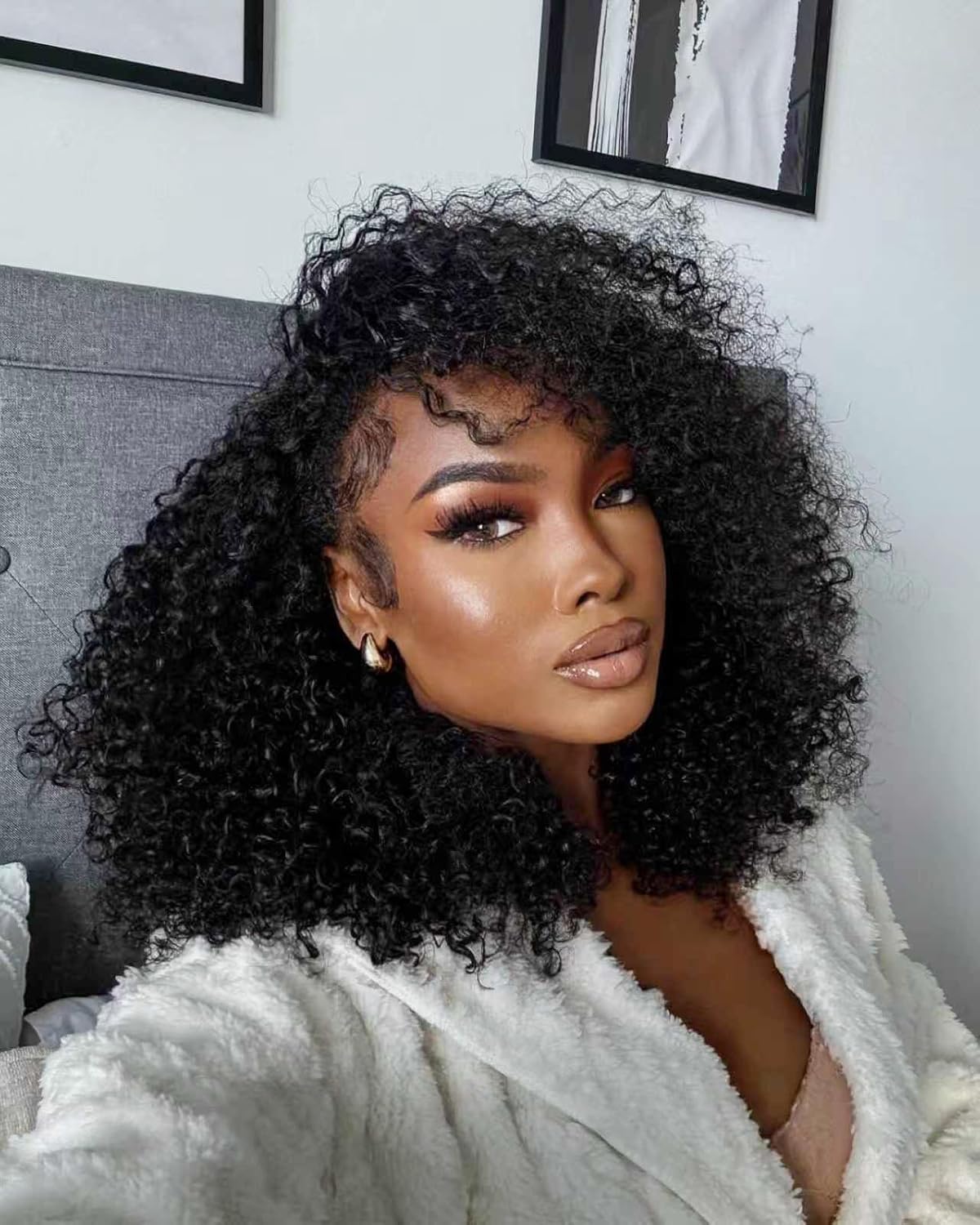 Virginess Kinky Curly Half Wig - 12 Inch Human Hair, Glueless & Beginner Friendly | Seamless Drawstring Design for Black Women