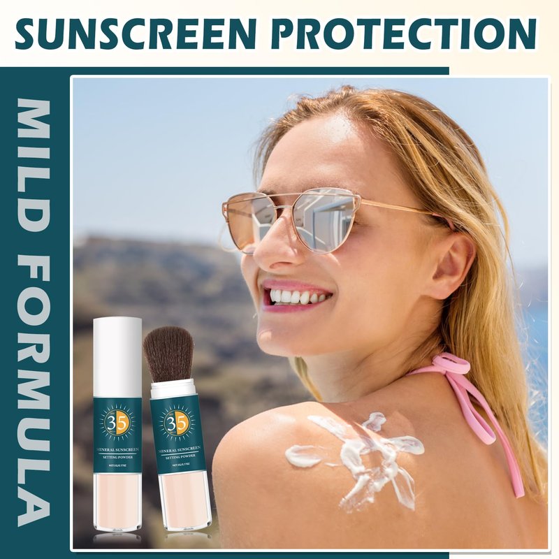 Mineral Powder Sunscreen for Face Oil Control,Broad Spectrum SPF 35,Long Lasting Sunscreen Powder for Face Natural Light Breathable,Protector Solar Para la Cara - 03 Medium