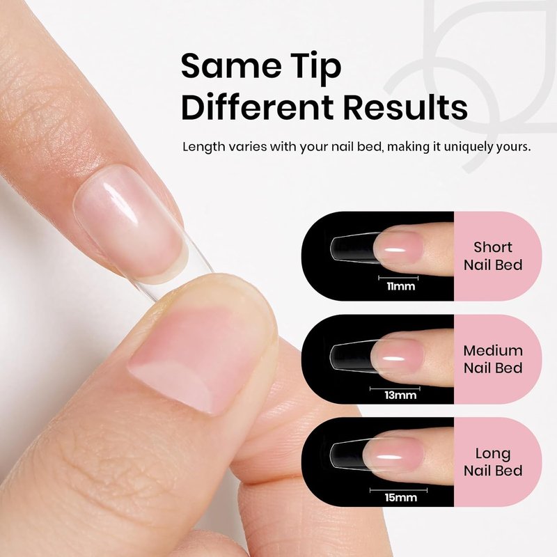 Beetles Gel Nail Tips - Medium Coffin 576PCS | Pre-Shaped Half Matte Full Cover Nails for DIY