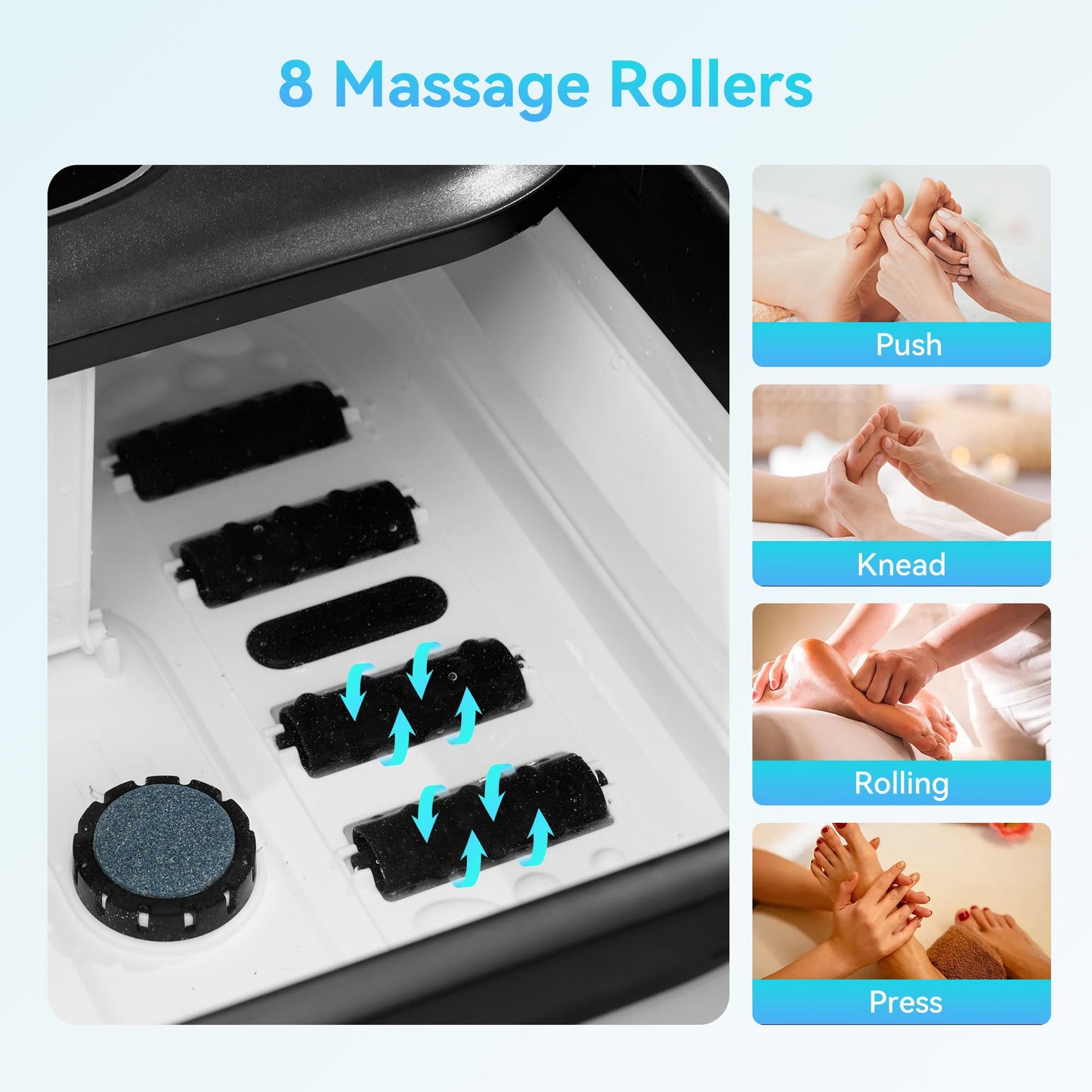 CuPiLo Foot Spa Bath Massager with Heat, Collapsible Foot Massager Spa Soaking Tub with Bubbles, Pumice Stone, and Shiatsu Massage Rollers, Pedicure Foot Spa for Relaxation, Gifts