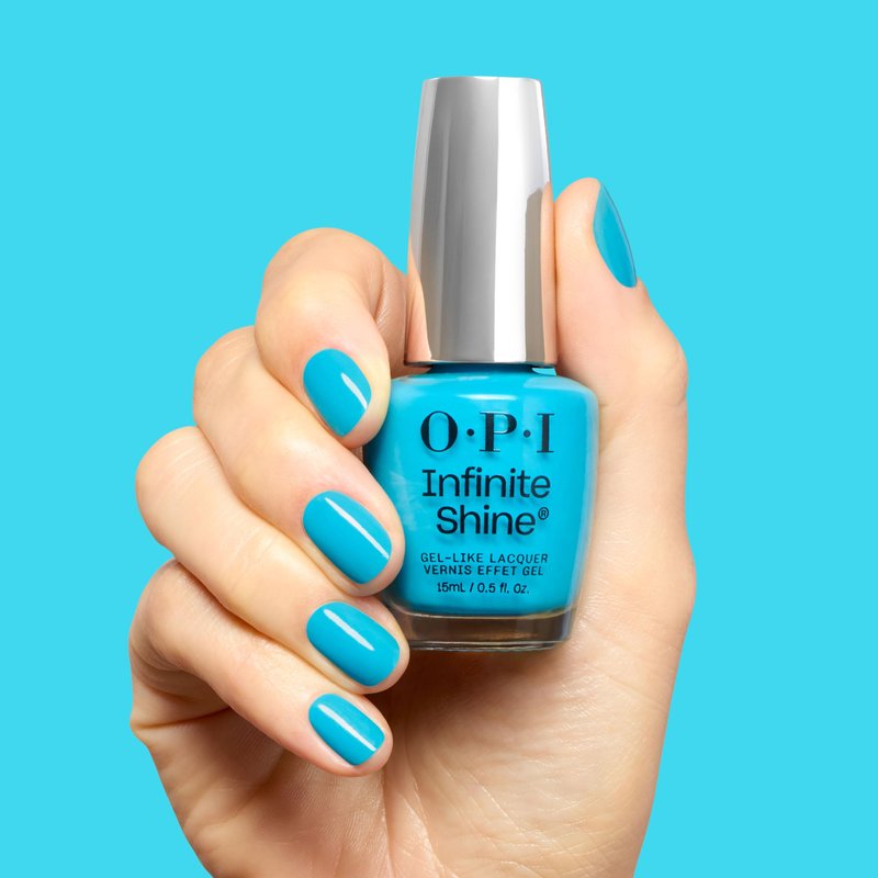 OPI Infinite Shine Beach Party Teal Dawn | Opaque Bright Aqua Blue Crème Long Wear Nail Polish | Trip to the Brite Side | Summer 2026 Collection