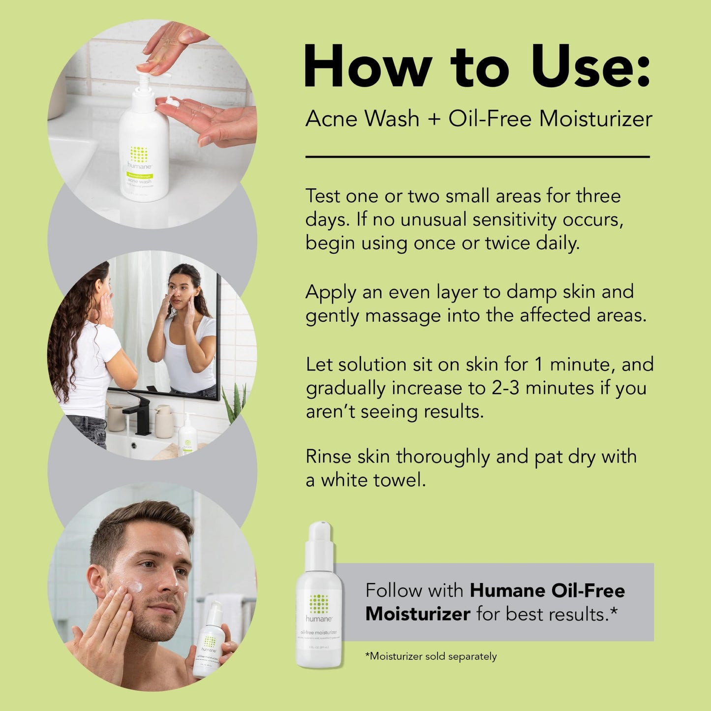 humane Benzoyl Peroxide Acne Body Wash - 10% Maximum-Strength Face, Skin, Butt, and Back Acne Treatment - 8 Fl Oz - Dermatologist-Tested Non-Foaming Acne Face Wash Cleanser - Vegan, Cruelty-Free