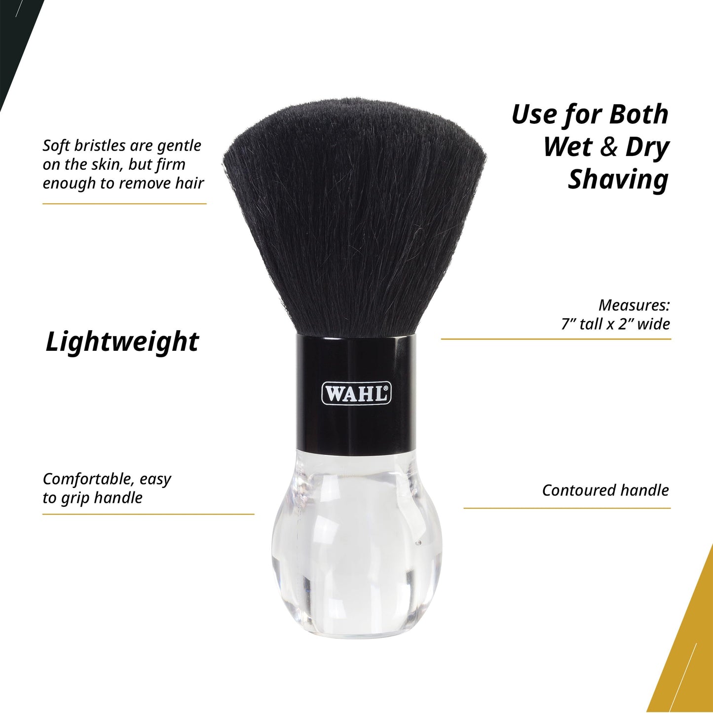Wahl Professional Neck Brush, Soft Bristles for Comfortable and Effective Hair Removal, Ergonomic Handle, Durable, Easy to Clean