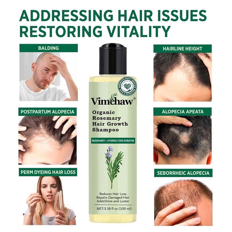 Organic Rosemary Scalp Balance Shampoo - Nourishing Formula for Thinning Hair | 2 Bottles