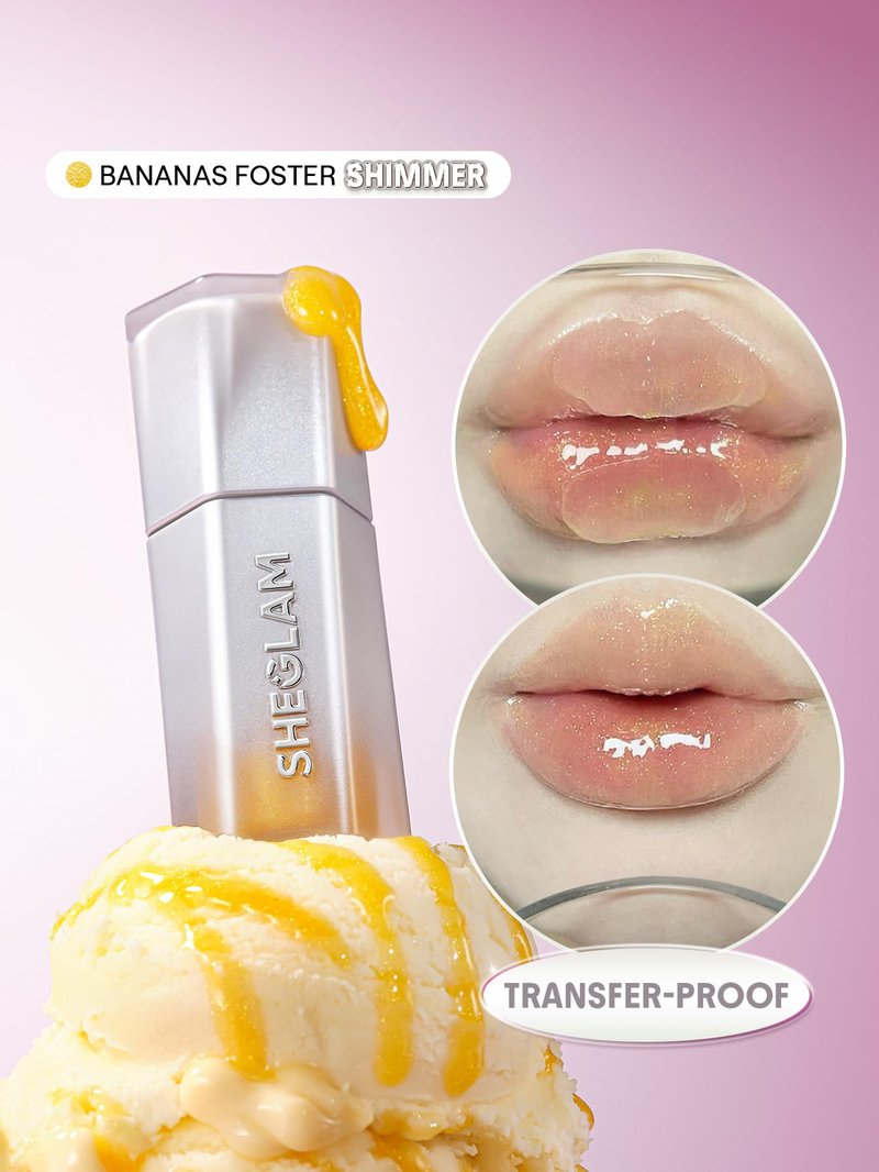 SHEGLAM Glass Lock Air Gloss High Shine Finish Moisturizing Lip Gloss-Bananas Foster