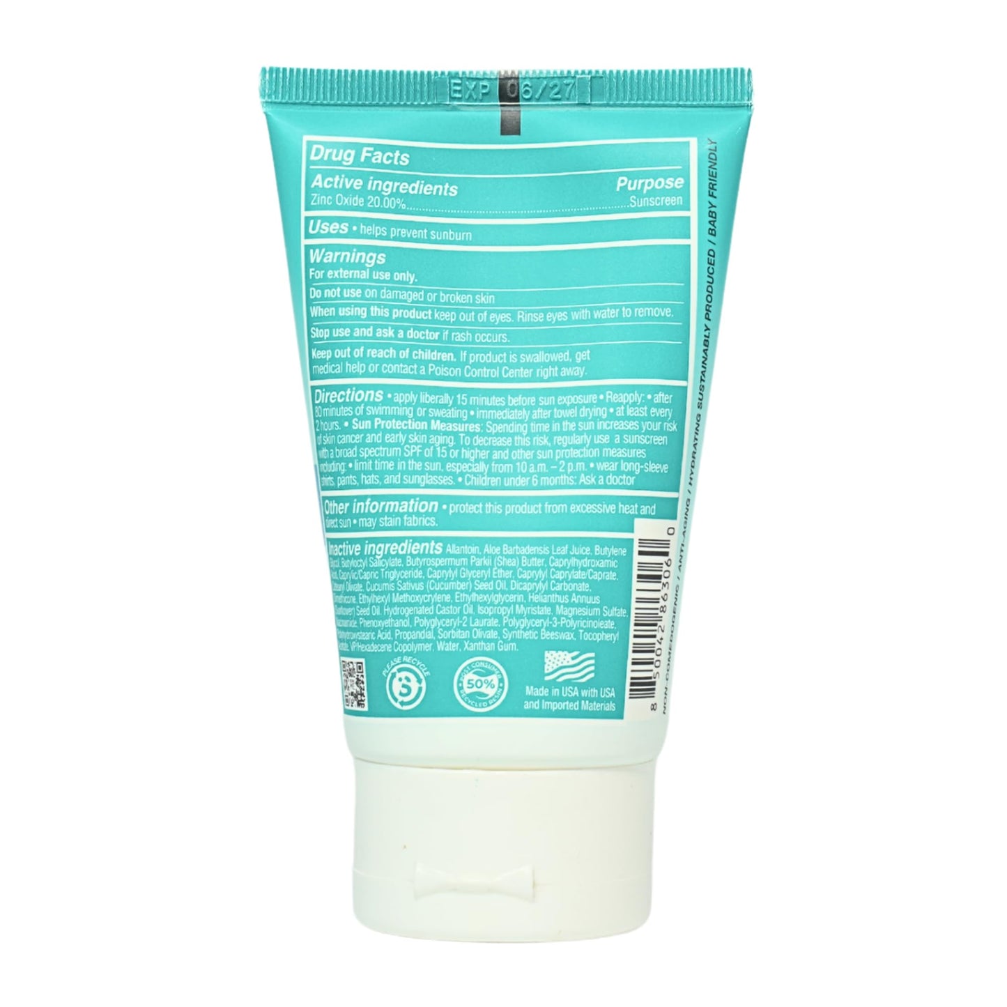 Surface Sunscreen Mineral Lotion SPF 50 for Face & Body, Natural Formula, Lightweight & Reef Friendly, Broad Spectrum UVA UVB Protection, Water Resistant Sun Care for Outdoor Use, Fragrance Free, 3oz