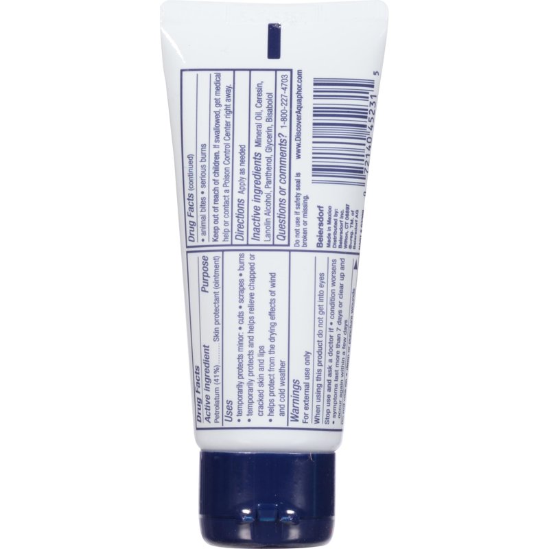 Aquaphor Advanced Therapy Healing Ointment, Hypoallergenic, Fragrance Free Body Moisturizer for Dry Skin and Minor Wound Care, Travel Size Skin Care Set, 1.75 Oz Tube, Pack of 3