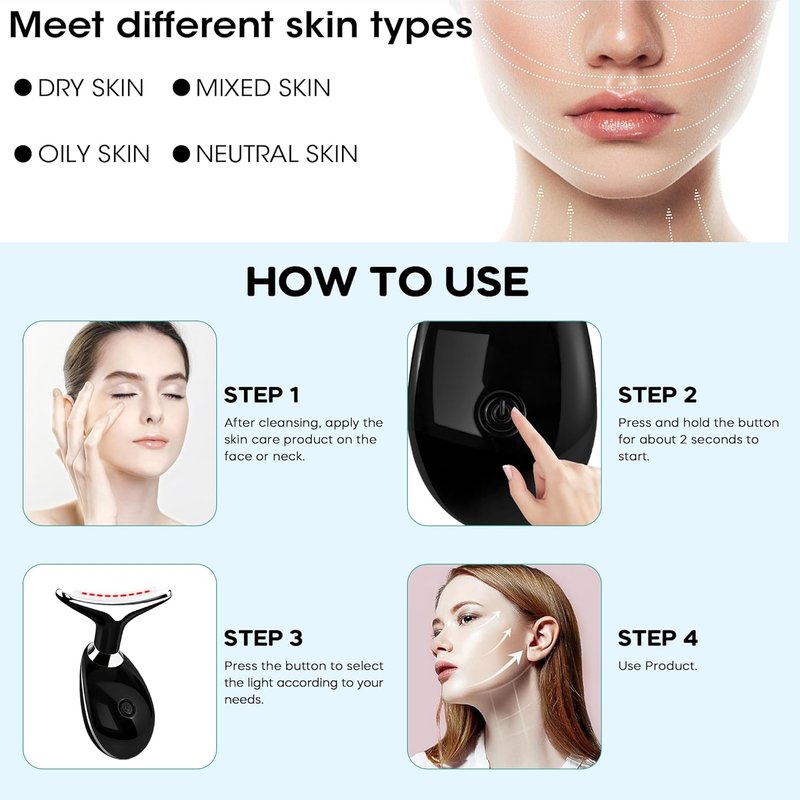 Facial Massager Wand - Portable Skin Care Device for Face & Neck Relief