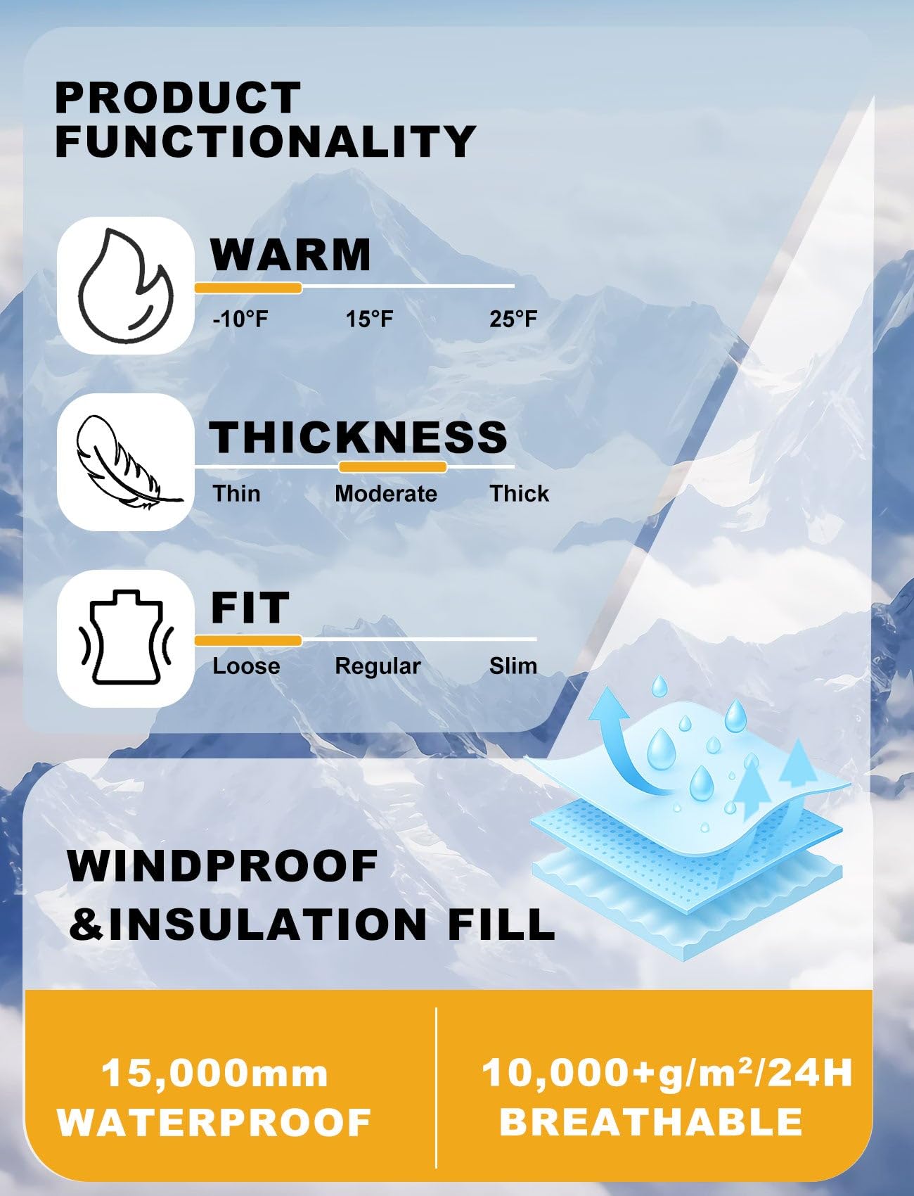 GSOU SNOW Ski Snowboard Jacket Mens Snow Jacket Waterproof Winter Snow Coat Couples Hooded Beige M