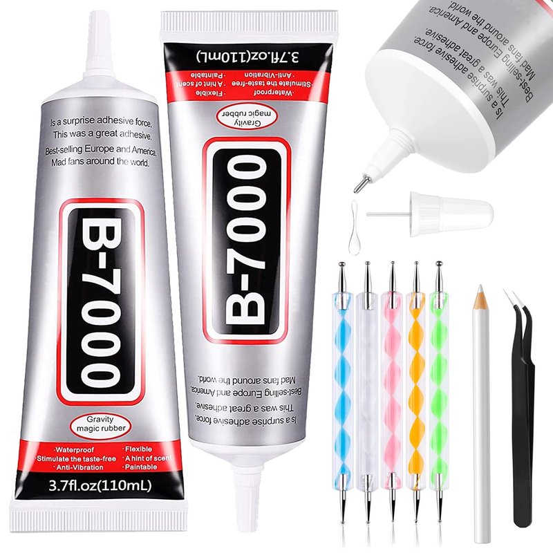 B7000 Adhesive Rhinestones Glue - 2PCS 110ml | Perfect for Jewelry, Crafts & Nail Art