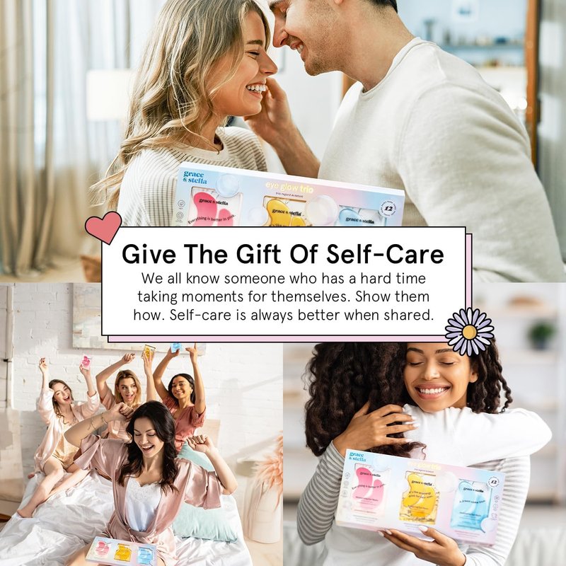 Grace & Stella Under Eye Patches | 12 Pairs of Eye Masks for Dark Circles & Puffiness - Vegan, Cruelty-Free Self-Care Gifts