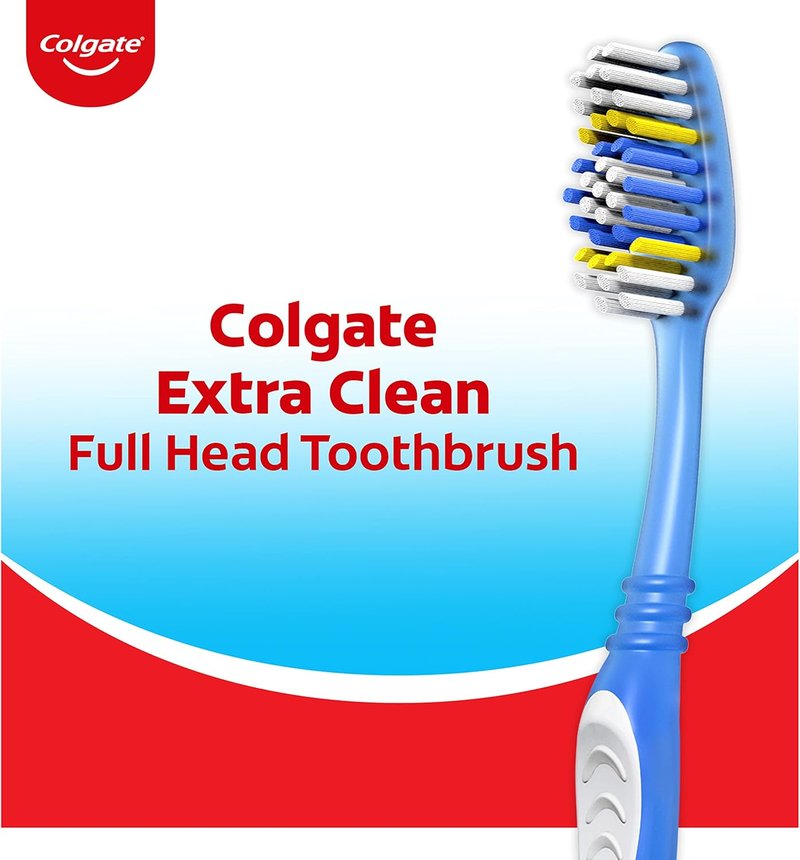 Colgate Extra Clean Toothbrush - Soft Adult Toothbrushes | 6 Count Pack of 12