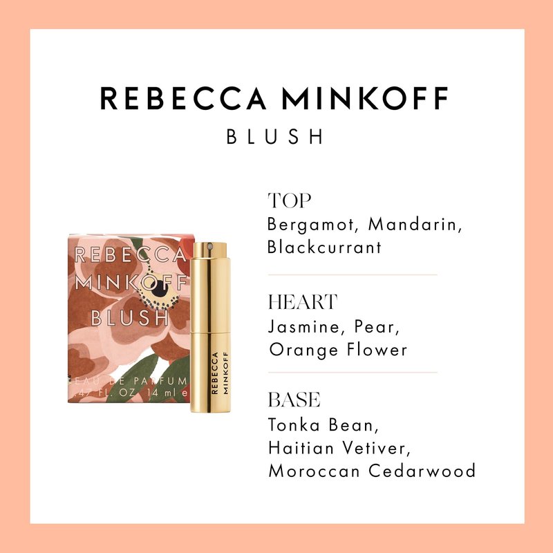 Rebecca Minkoff Blush - Mini Perfume for Women - Floral Fresh Women's Fragrance - Notes of Bergamot, Mandarin, Black Currant, Orange Flower - 0.47 oz