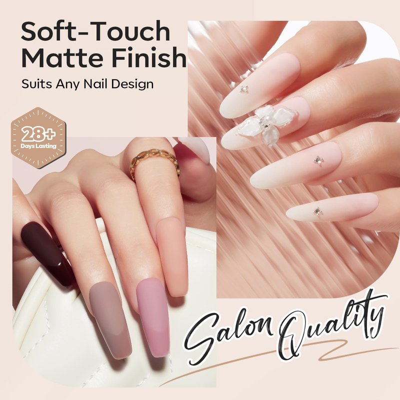 modelones 2PCS Matte Gel Top Coat Chrome Proof, Powder-Resistant No Wipe Velvet Finish Clear Gel Polish For Nail Art Painting Chrome Isolation Long Lasting DIY U V Manicure Gift for Women