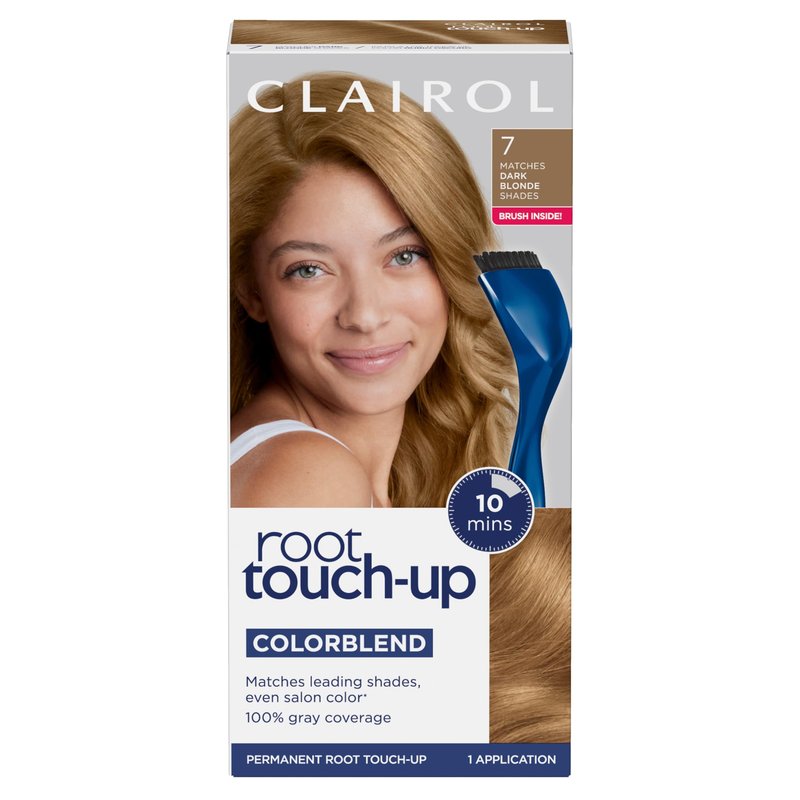 Clairol Root Touch-Up by Nice'n Easy Permanent Hair Dye, 7 Dark Blonde Hair Color | 100% Gray Coverage | Easy Brush Application | Matches Professional Salon Shades | Pack of 1