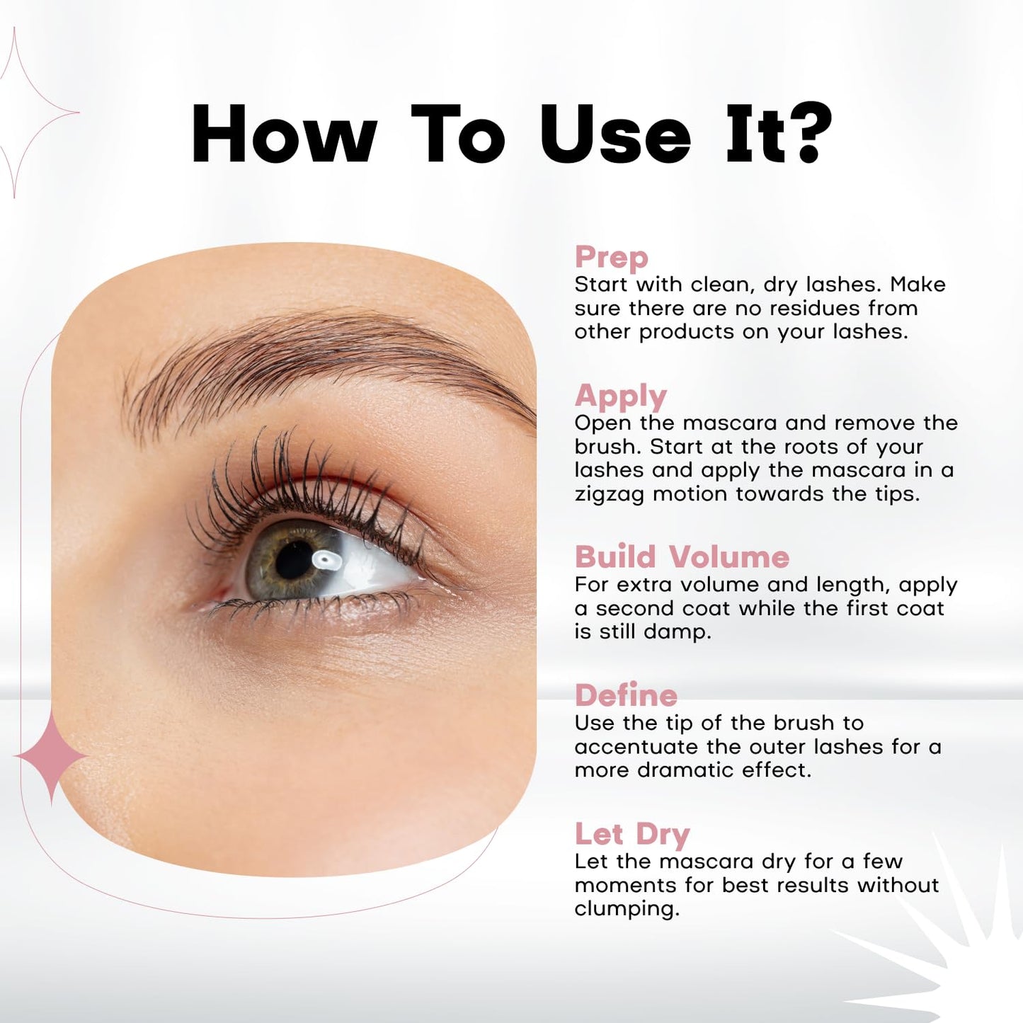 Vima Lash Extension Mascara– Waterproof and Volumizing for Bold, Defined Lashes – Smooth Application – Black Mascara