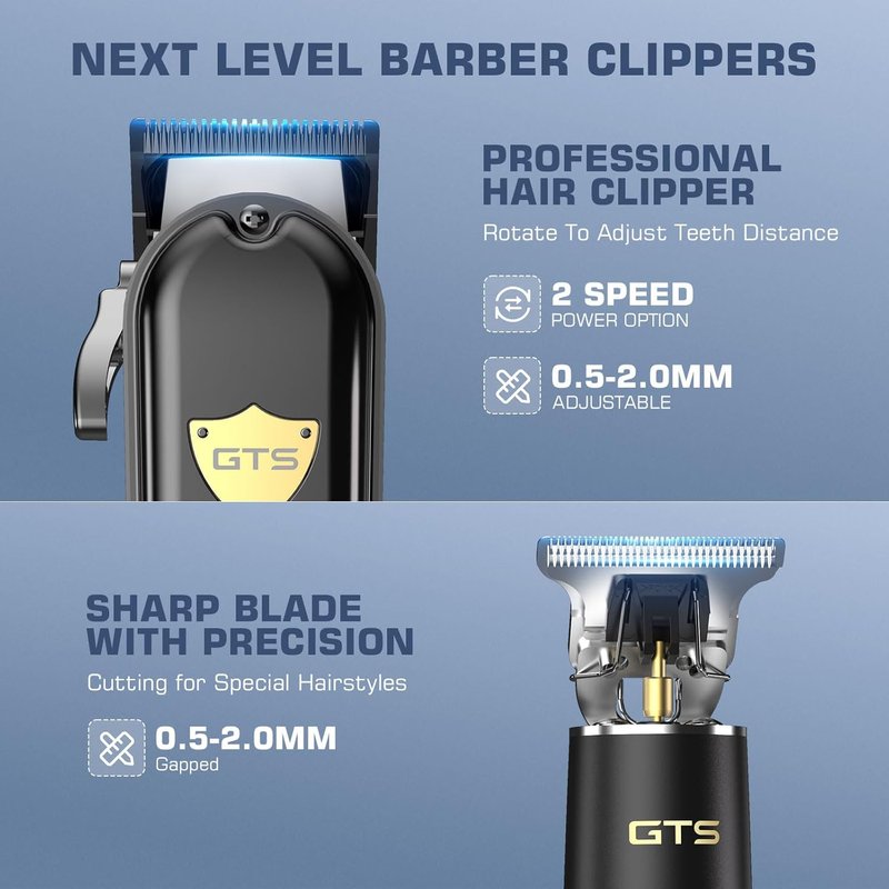 GTSPro Hair Clippers - Professional Electric Trimmer Set for Men | Stylish Black with Gift Box