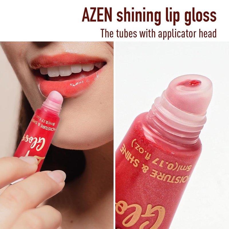 AZEN Lip Gloss Set - 24 Pack Colorful Lip Oils for Moisturizing & Hydrating Dry Lips | Perfect Mother's Day Gift