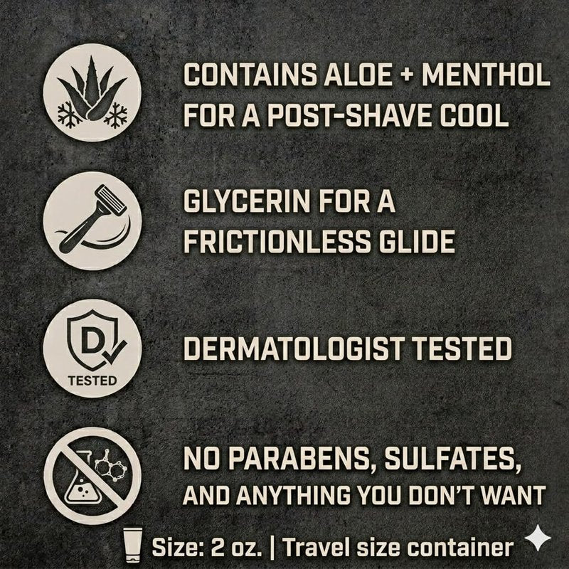 Duke Cannon Men’s Shave Cream - Moisturizing 2 oz Travel Size for Smooth, Comfortable Shaves