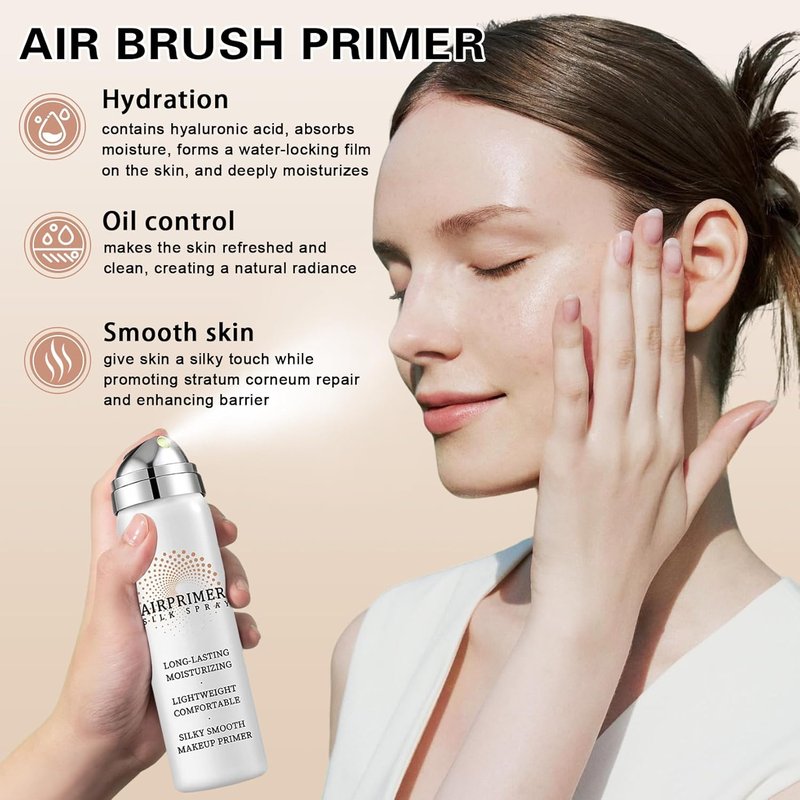 Air Brush Makeup Foundation & Primer - Hydrating, Buildable Coverage for Smooth, Radiant Skin | 01 Natural/Warm Porcelain