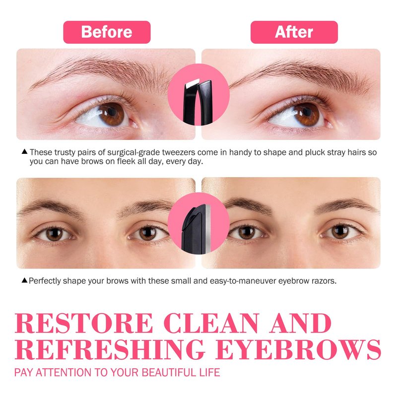 JPNK Eyebrow Trimmer Kit, 8 in 1 Scissors Professional Eyebrow Grooming Set for Women and Men with 5X Magnifying Mirror