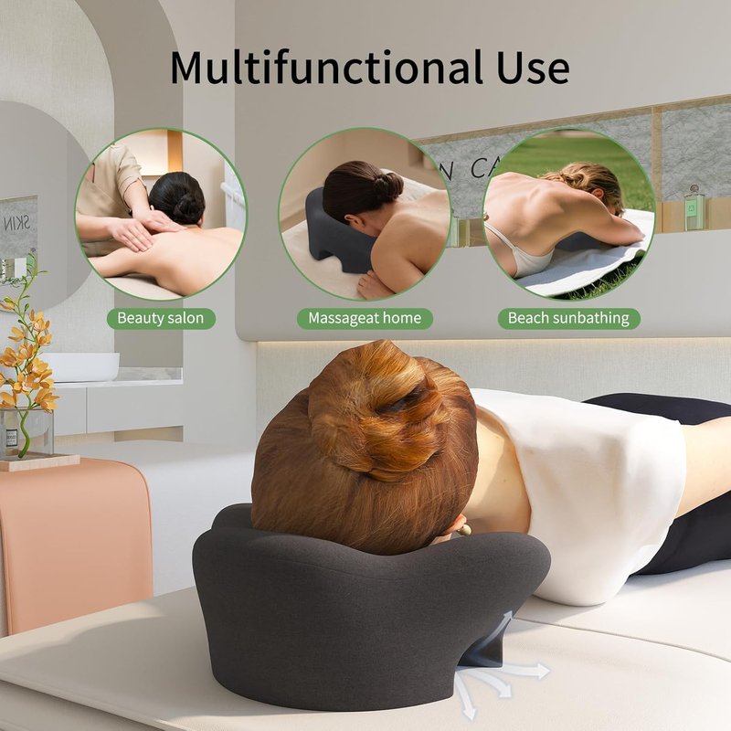 Massage Pillow Face Down - Headrest Face Pillow for Bed, After Post-Eye & BBL Surgery Recovery, Beach Tanning, Stomach Sleeping, Face Cradle Prone Sleepers.