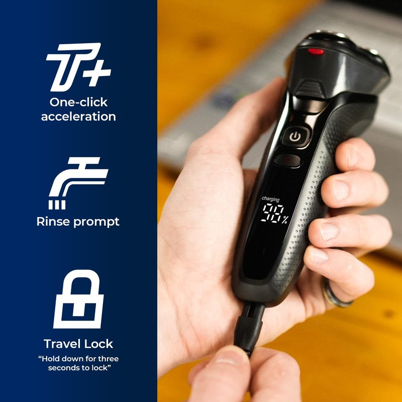 rategist 3-in-1 Electric Razor for Men: IPX7 Waterproof Razors for Men - USB-C Rechargeable, Precision Floating Blades - Wet Dry Shaving, Travel Kit, Beard, Nose & Sideburns