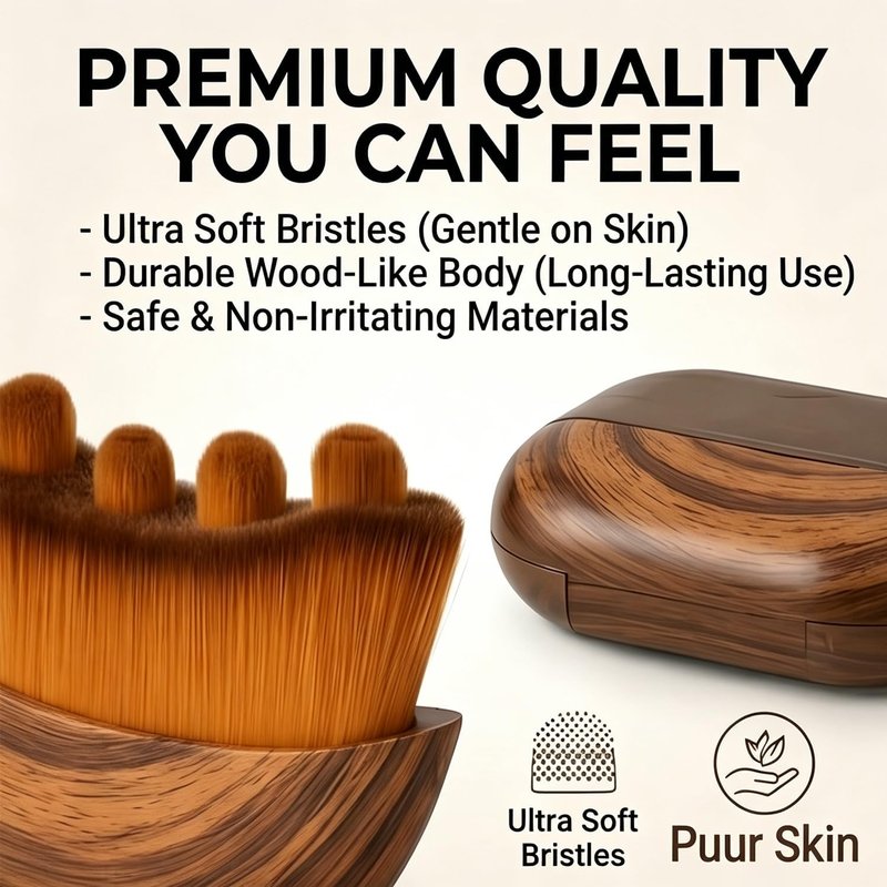 Cecily Braden Lymphatic Facial Brush - Organic Dry Brush for Puffiness Reduction | 1pc