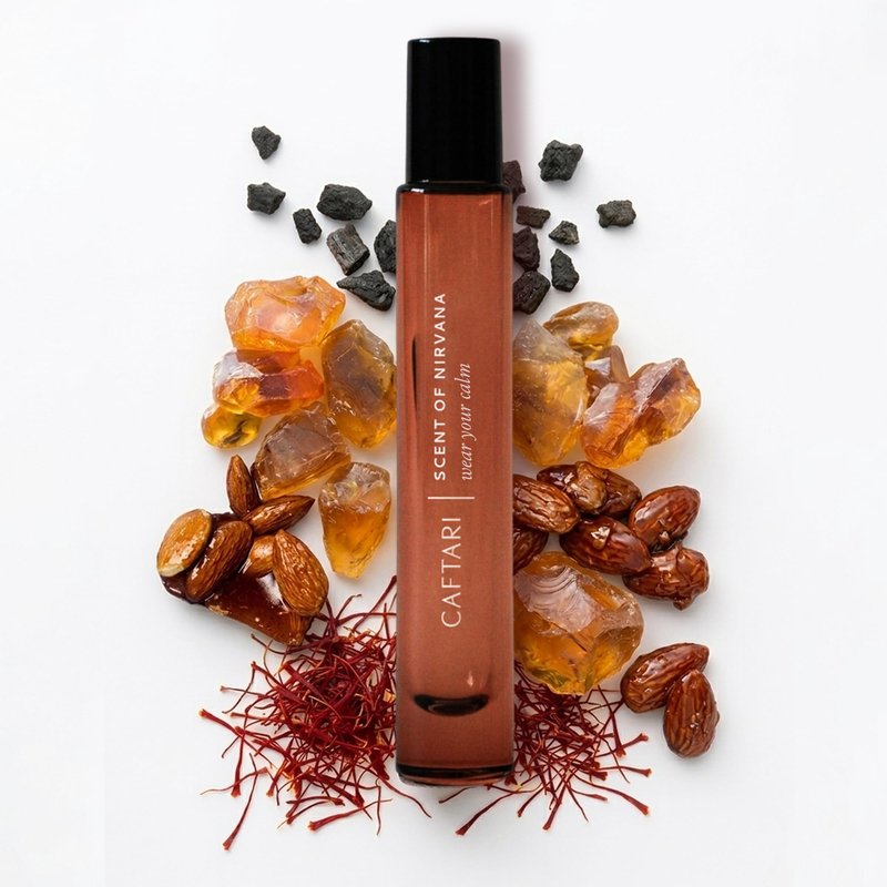Caftari Oud Perfume Oil Rollerball — Scent of Nirvana | Oud, Musk, Amber & Saffron | Roll On Oil Perfume | Non Toxic Perfume | Alcohol-Free | 100% Jojoba Base | Unisex | Travel Ready 10 ml