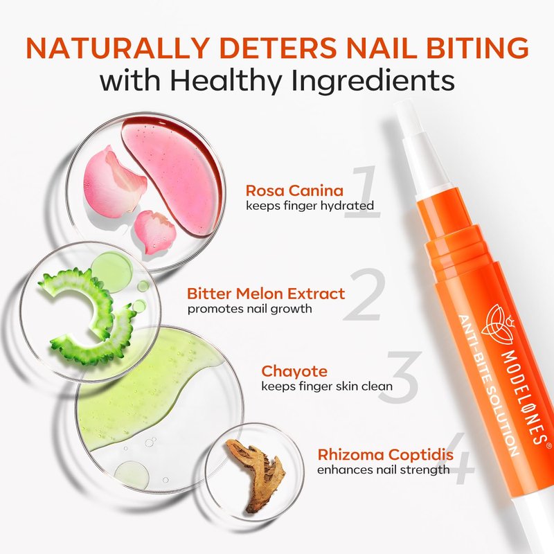 modelones Stop Biting Pen Nail Biting Treatment for Kids Quick Dry Nail Biting Prevention for Kids Thumb Sucking Deterrent Bitter No Bite Nail Polish Nail Repair for Damaged Nails Care 0.24 Fl Oz