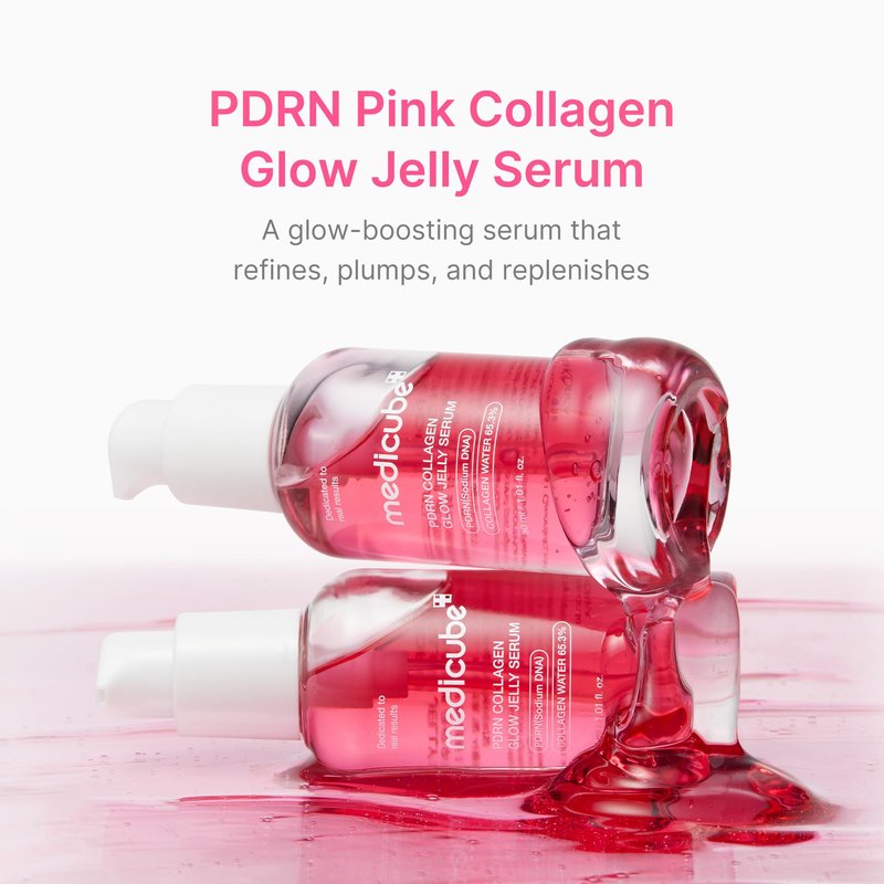 medicube PDRN Pink Collagen Glow Jelly Serum | Lightweight Water-Jelly For Plump & Supple Skin | Radiance & Elasticity Care with PDRN, Collagen, Niacinamide | Korean Skin Care 1.01 fl.oz