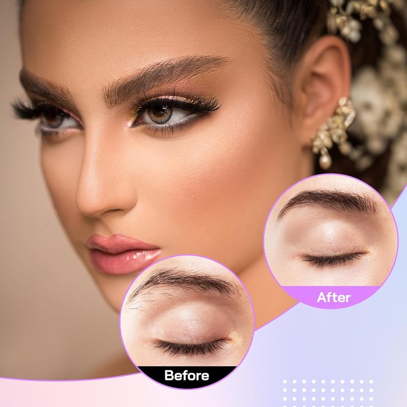 Skiennix Eyebrow Scissors - 2-in-1 Professional Trimmer with Comb & Brush for Women & Men | Pink