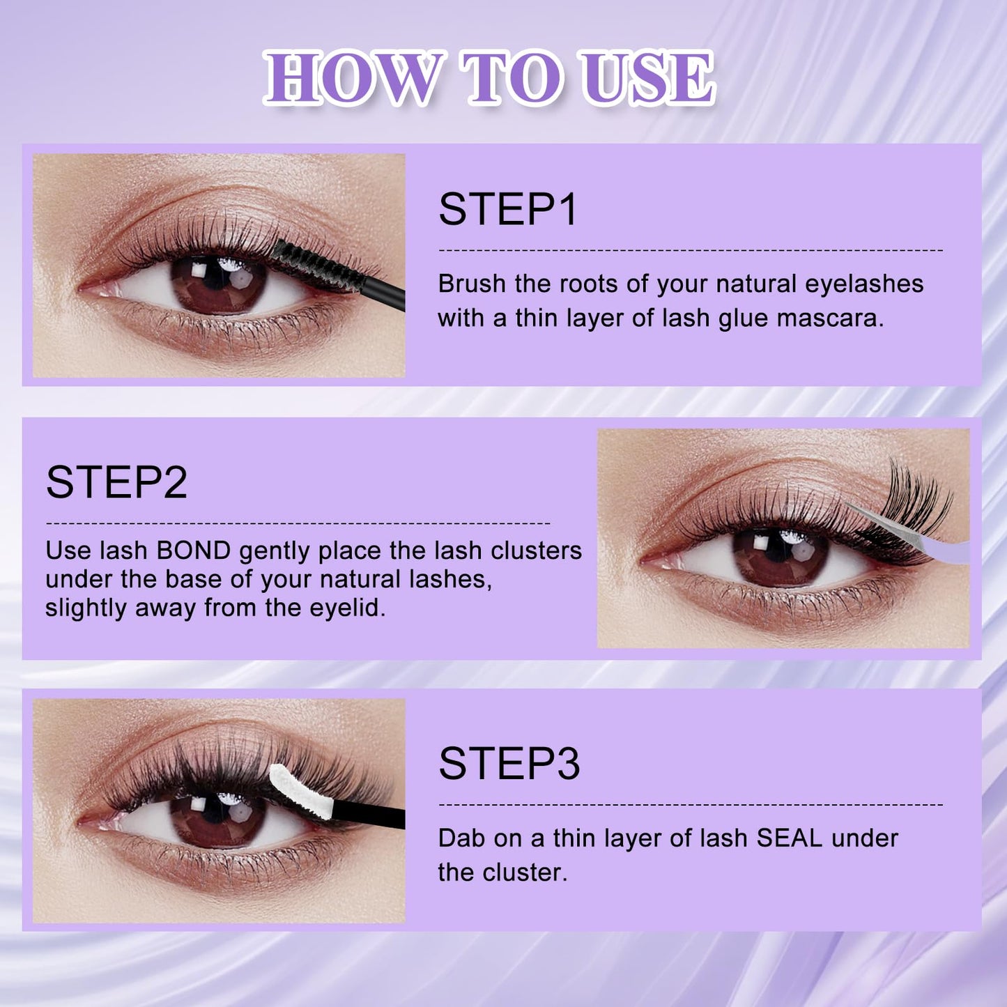 Wendy Upgraded Lash Cluster Glue: Lash Bond and Seal Pro Waterproof, Strong & Flexible Hold, Long-Lasting 72H, Gentle Low Odor, Quick-Dry, Eyelash Glue Bond Pro+Seal Pro（6ml+6ml）