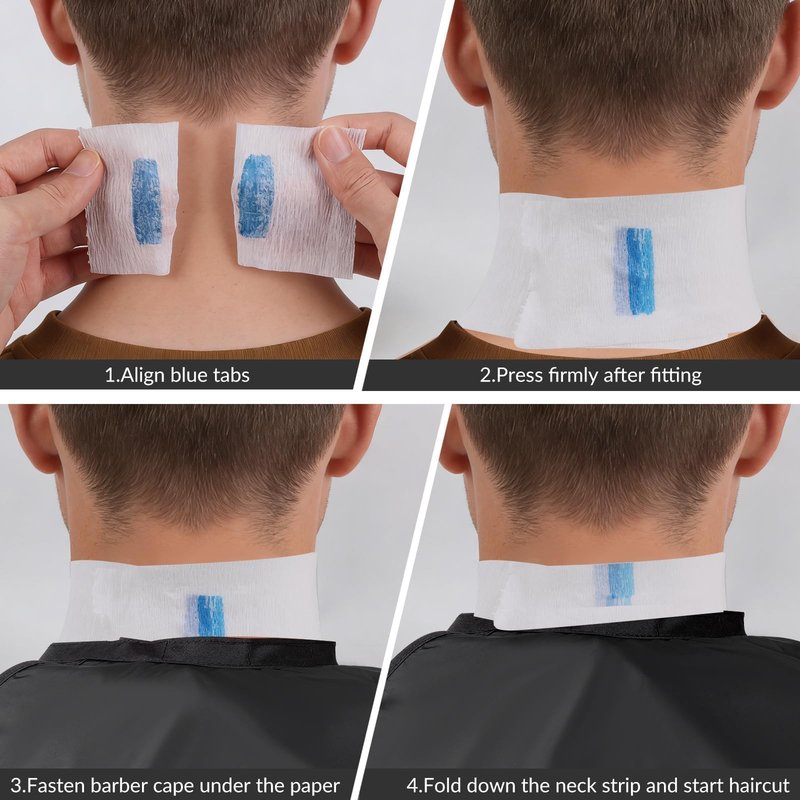 12 Sets Barber Cape and Neck Strips, 12 Pcs Nylon Hair Cutting Capes with Adjustable Snap Closure, 12 Rolls Disposable Barber Neck Strips, Bulk Salon Supplies