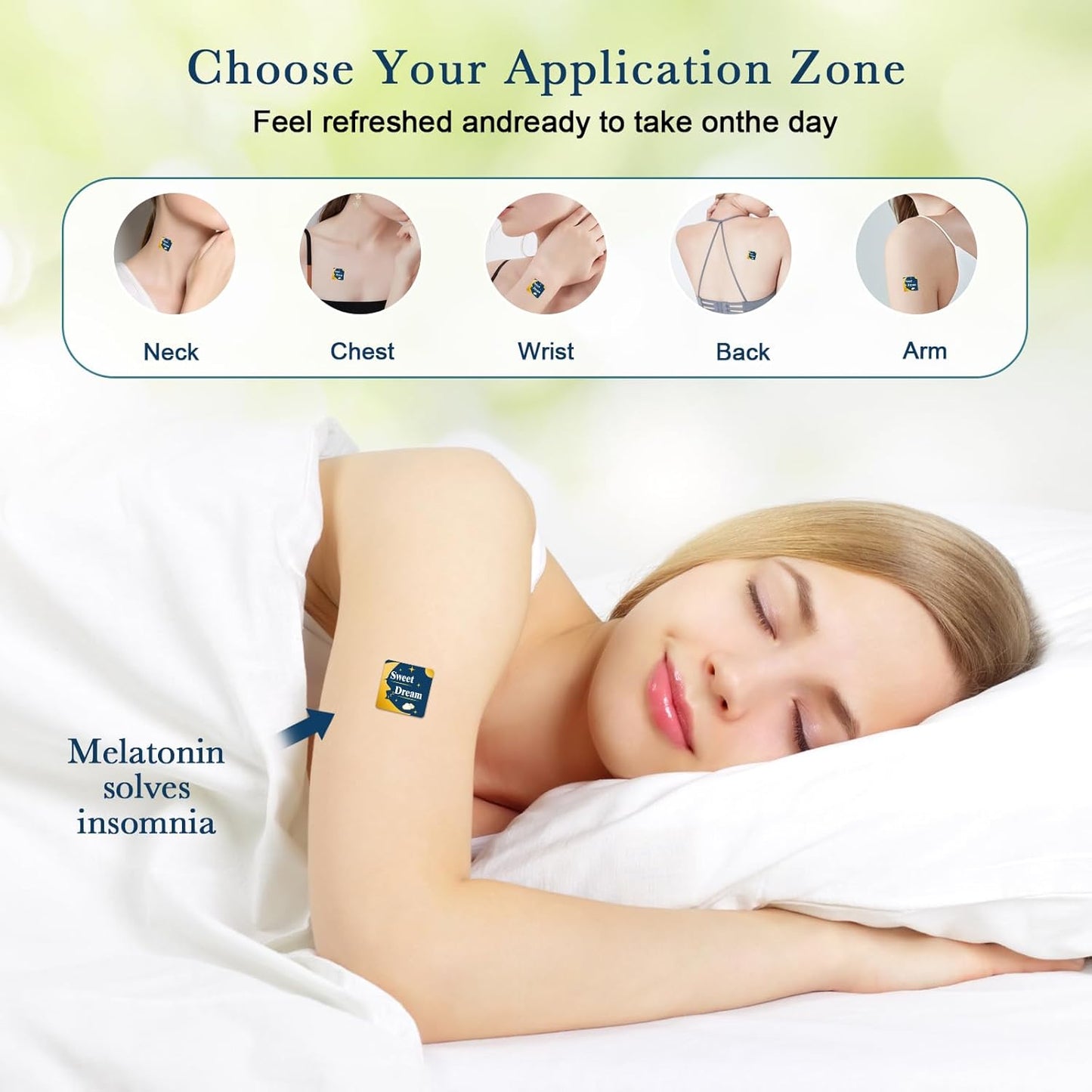 Skiennix Sleep Patches for Adults - Plant-Based Melatonin & Magnesium Aid - 60 Count Box